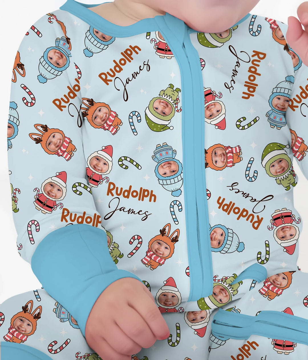 Custom Baby Photo Christmas Bear Convertible Zippy
