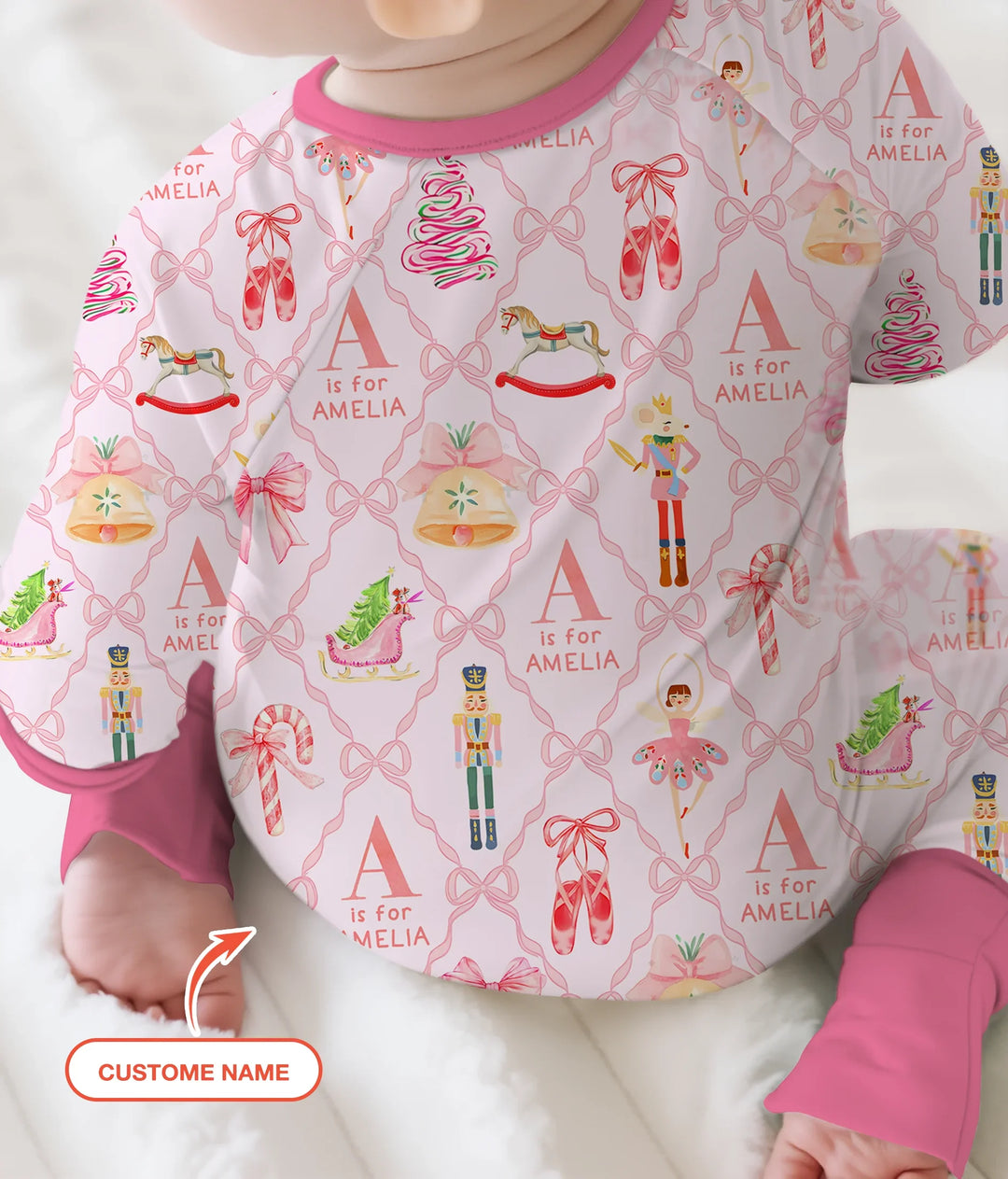 Nutcracker Sweet Dreams Custom Name Convertible Zippy , Nutcracker Sweet Dreams Custom Name Convertible Zippy - 0-3M