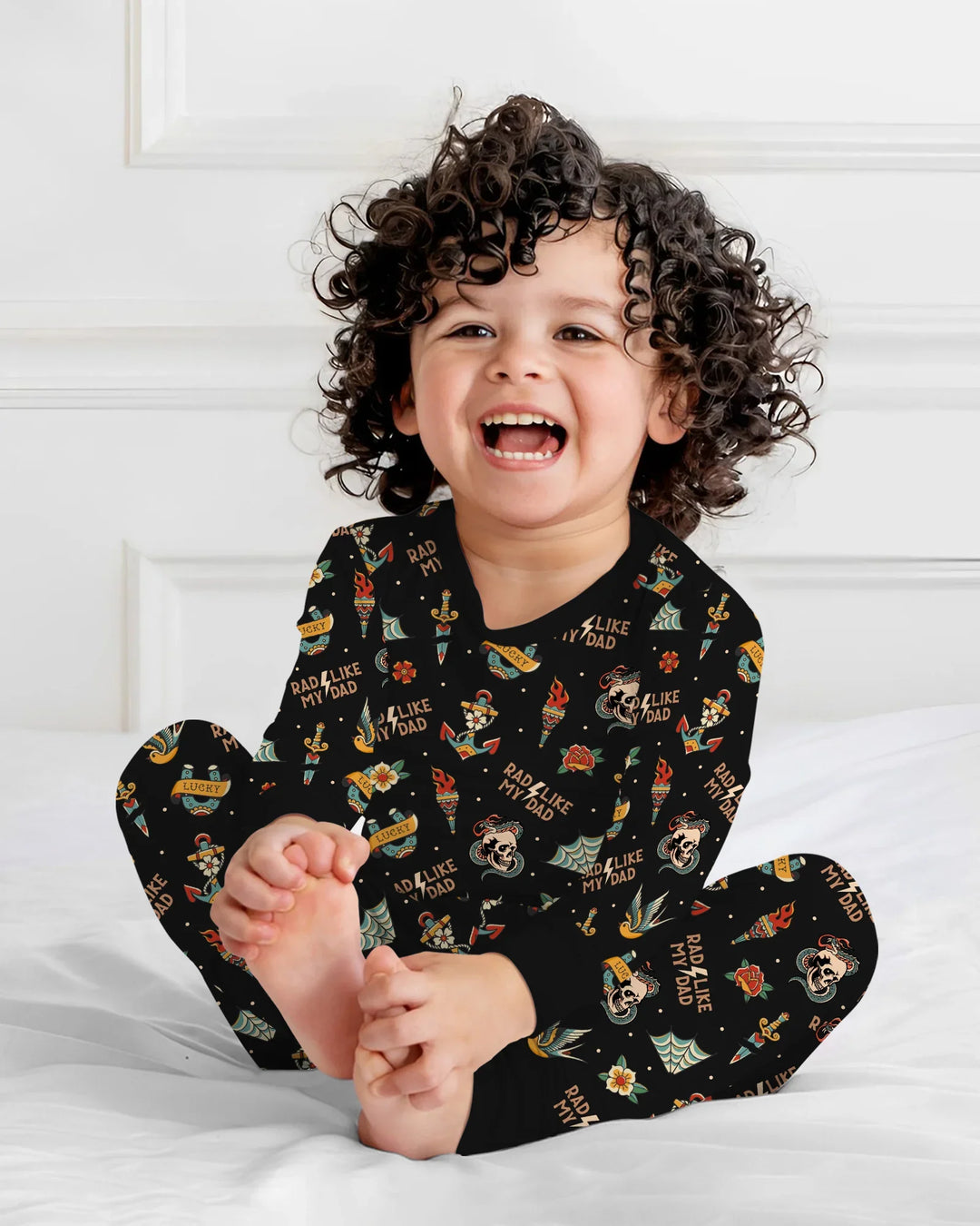 Rad Dad Society Daddy & Me Matching Bamboo Two Piece Long Sleeve Pajama Set