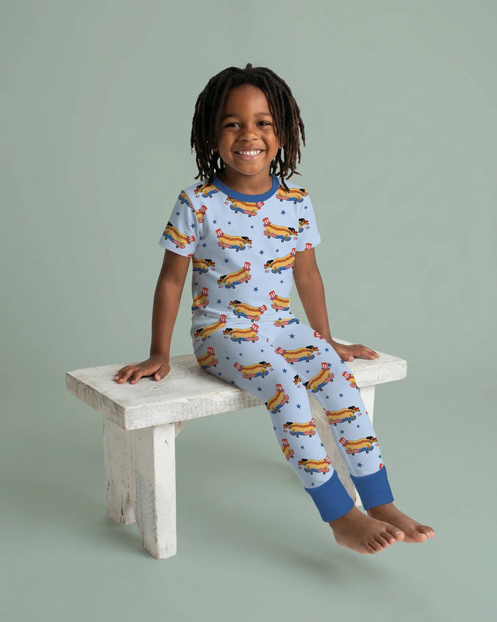 American Hot Dog Bamboo Two Piece Short Sleeve Pajama Set
