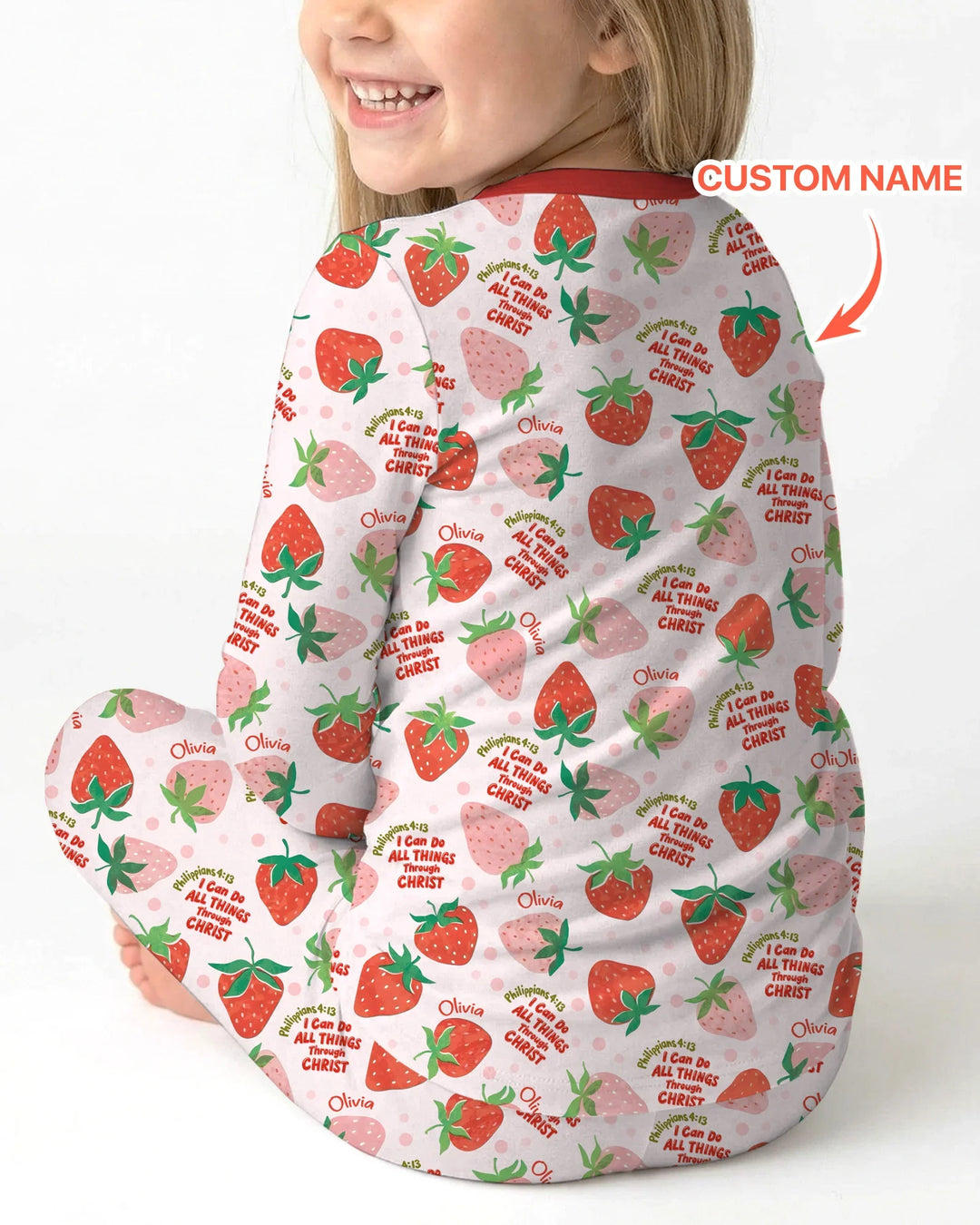 Conjunto de Pijama de Dos Piezas de Manga Larga de Bambú "Todo lo puedo en Cristo"