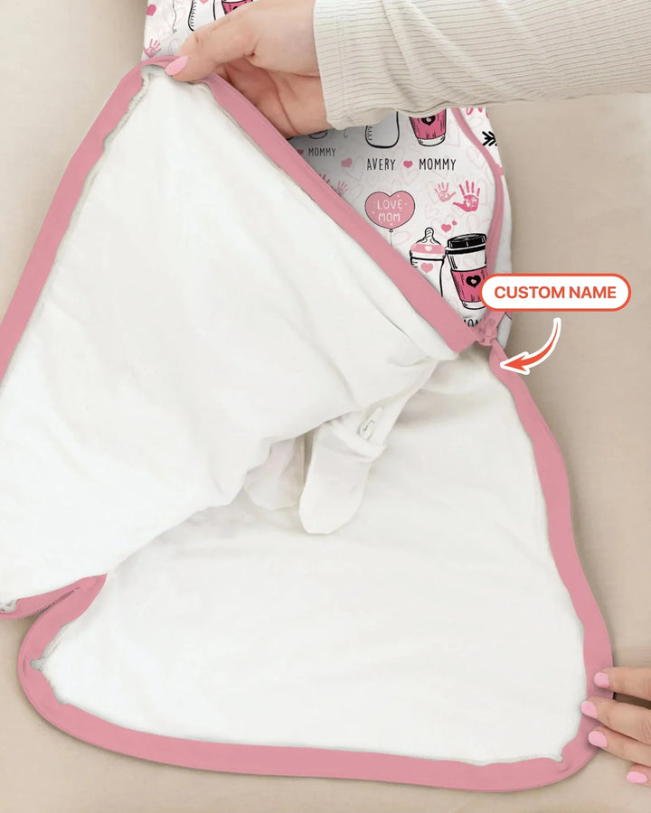 Bolsa de dormir de bambú para el Primer Día de la Madre con nombre personalizado