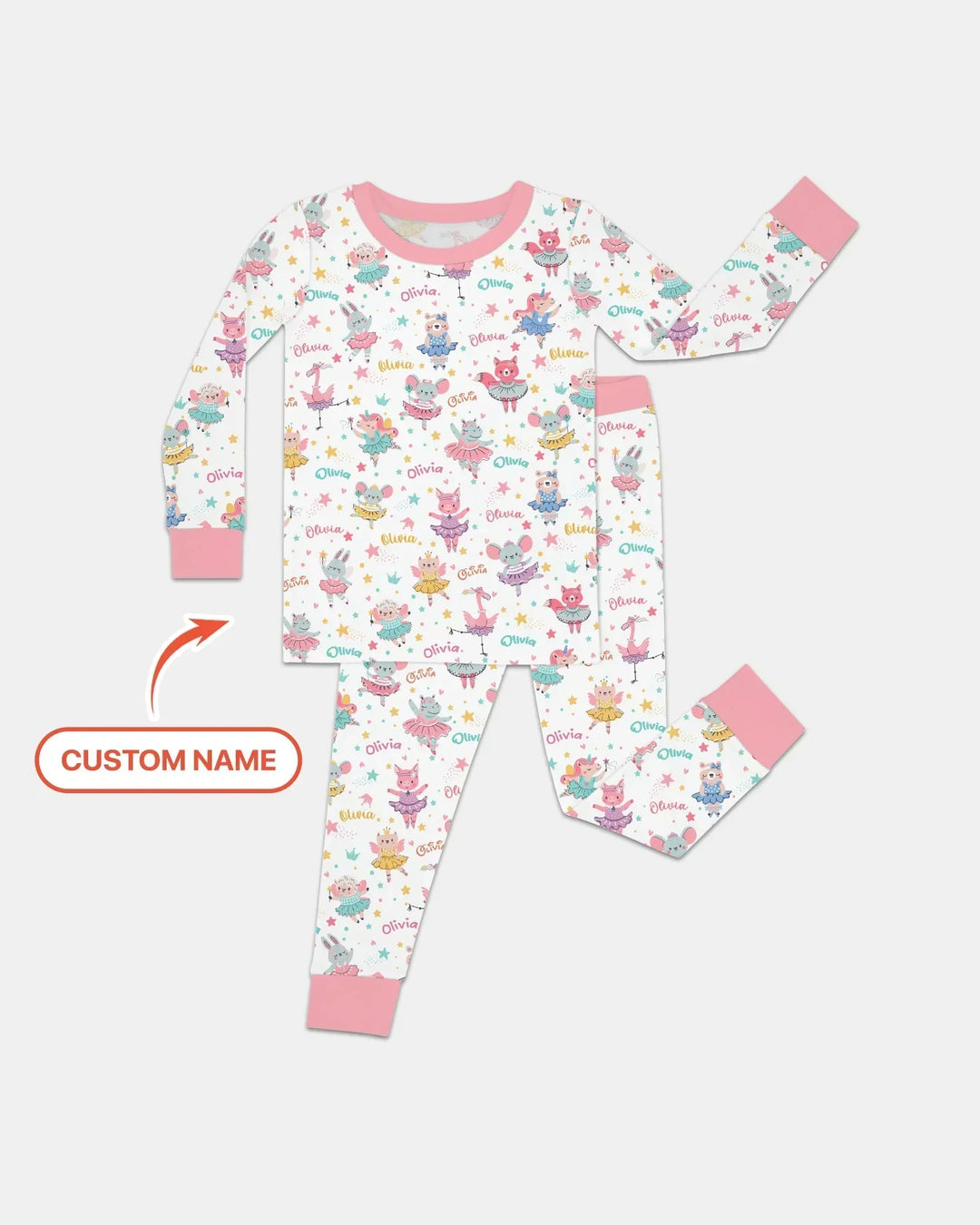 Zweiteiliges Langarm-Pyjama-Set mit Sommerfrüchten