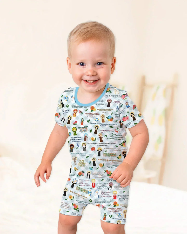 Template Zweiteiliges Pyjama-Set mit kurzen Ärmeln und Shorts