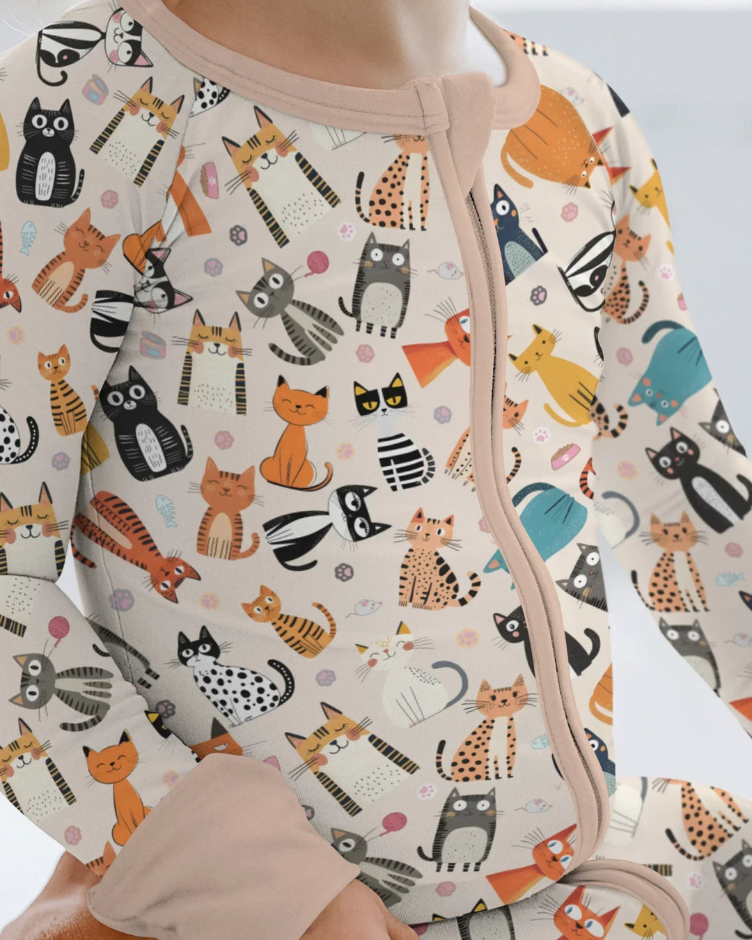 Goofy Mischief Cat Family Matching Bamboo Convertible Zippy