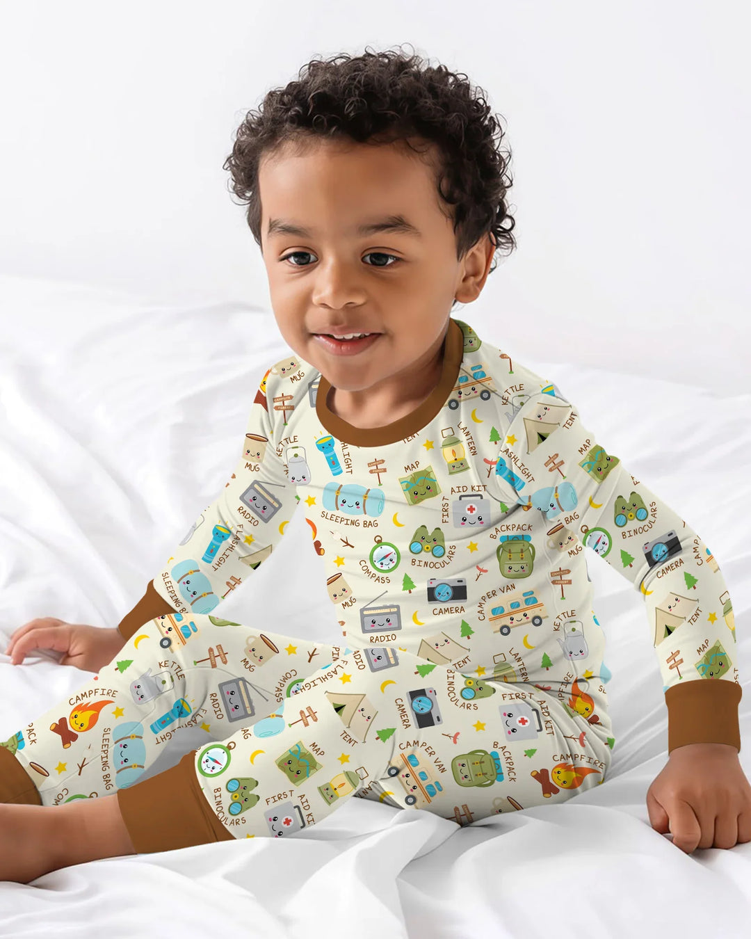 Little Camp Adventure Family Matching Two Piece Long Sleeve Pajama Set