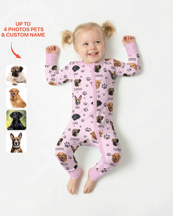 Custom Dog Photo With Paw Bamboo Convertible Zippy