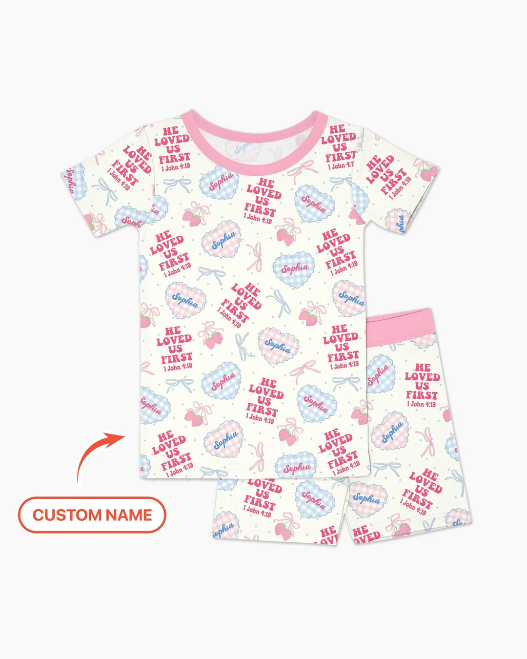 Zweiteiliges Pyjama-Set mit kurzen Ärmeln und Shorts im Sommer-Design