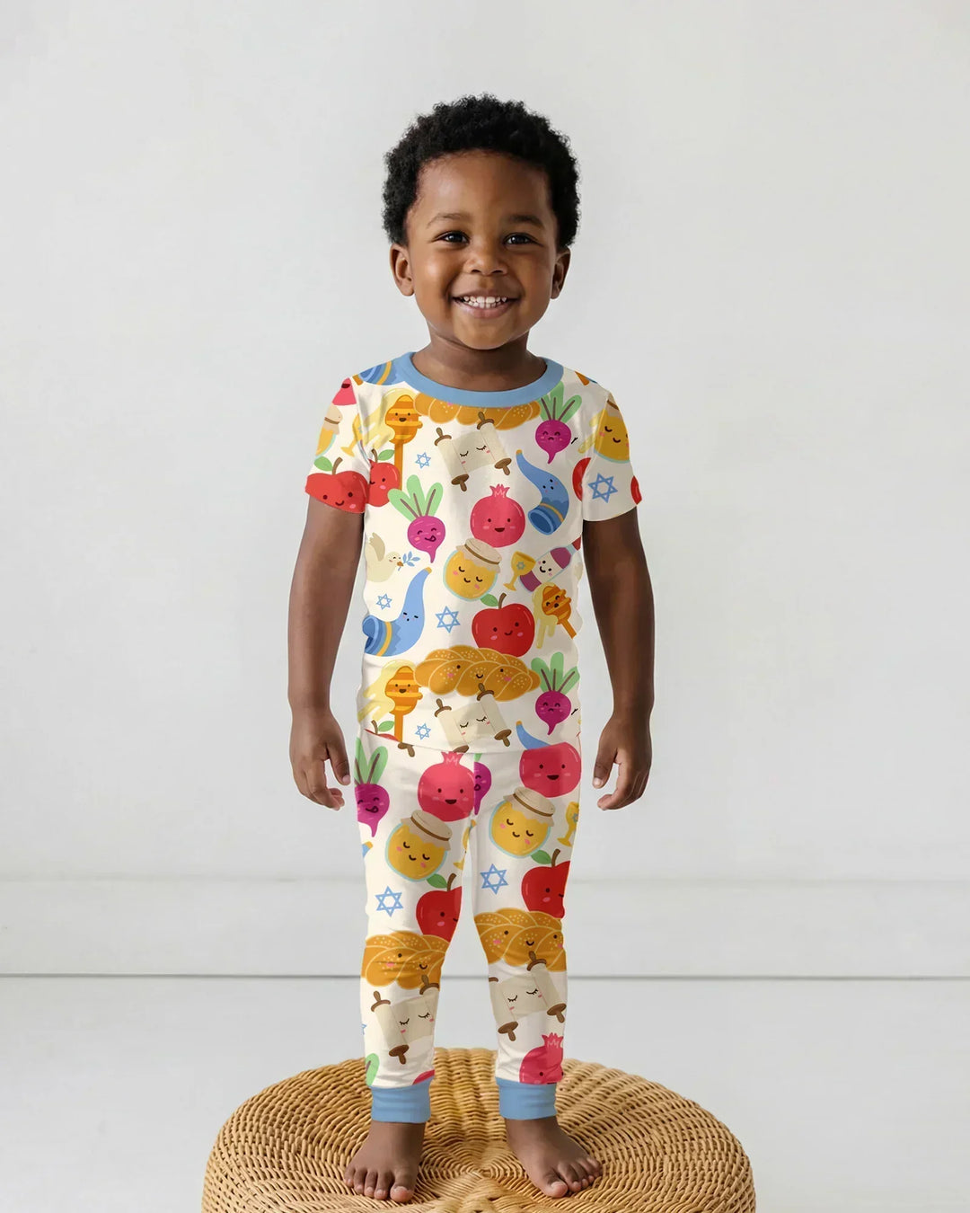 Shana Tova Rosh Hashanah Bamboo Two Piece Short Sleeve Pajama Set