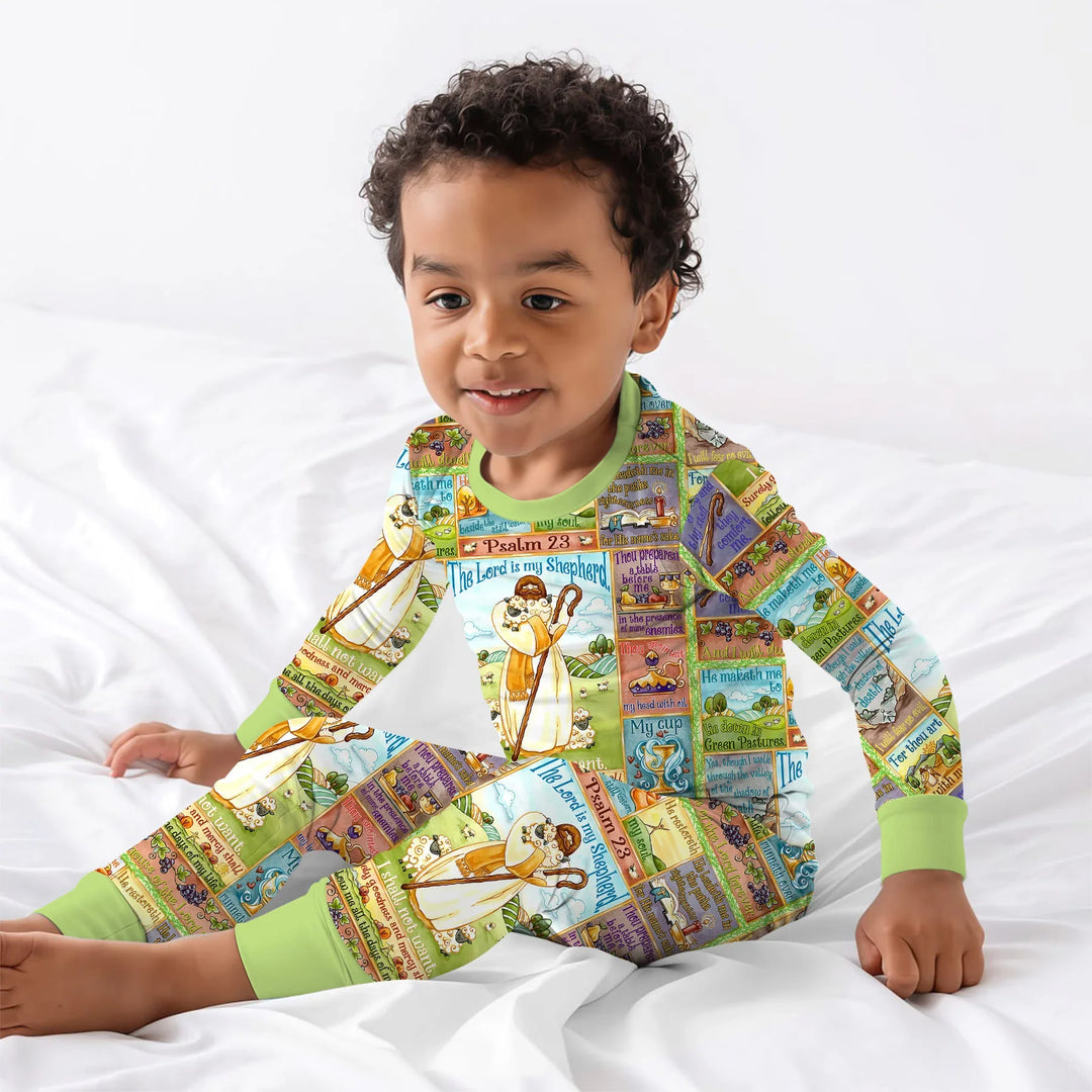 Zweiteiliges Langarm-Pyjama-Set mit Sommerfrüchten