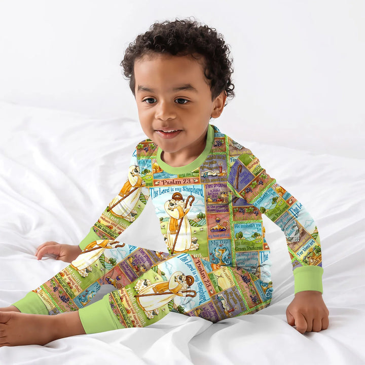 Zweiteiliges Langarm-Pyjama-Set mit Sommerfrüchten