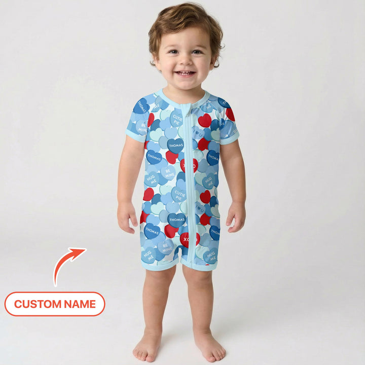 Valentine Candy Crush Family Matching Shorty Zippy