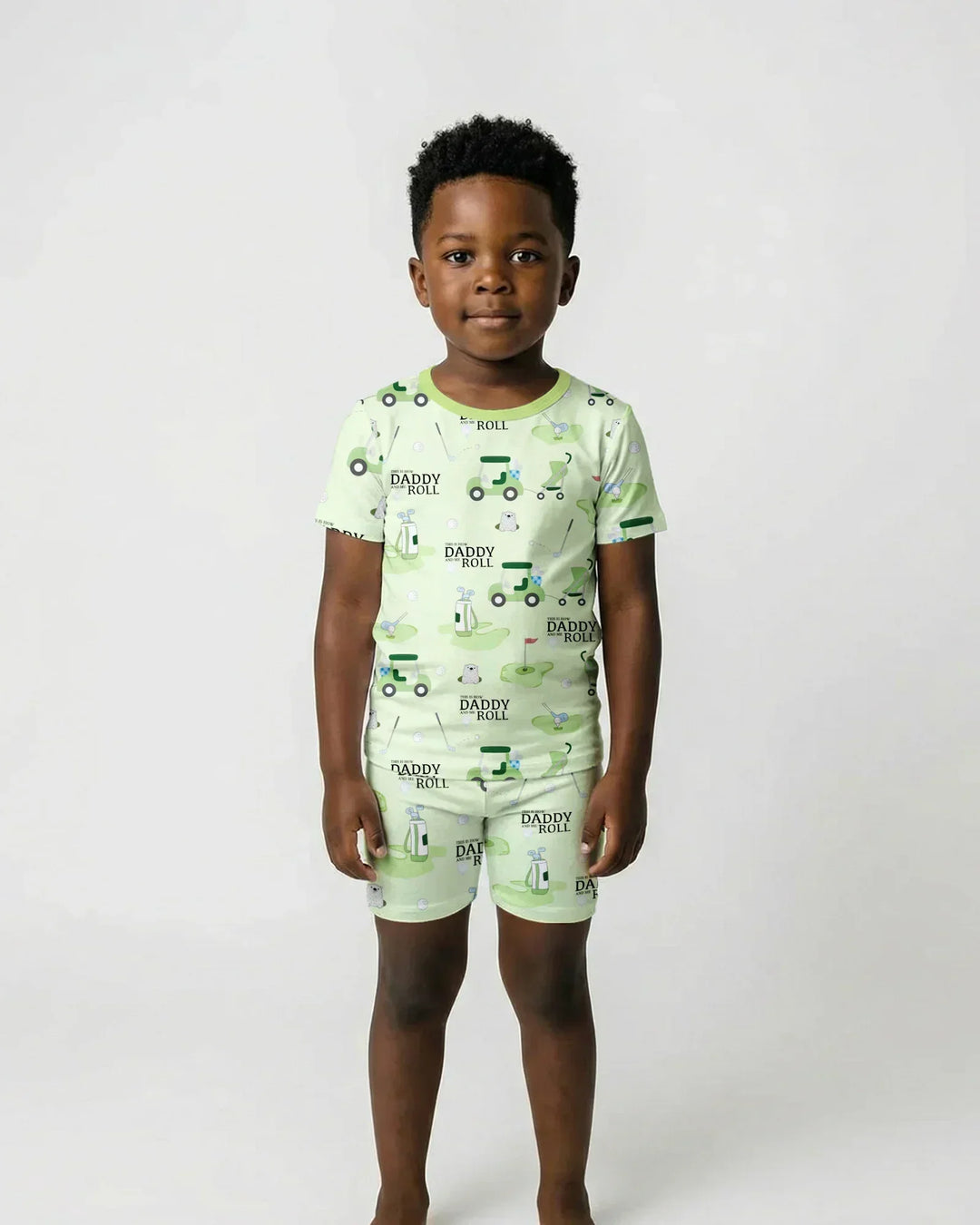 Daddy Golf Team Two Piece Short Sleeve Shorts Pajama Set