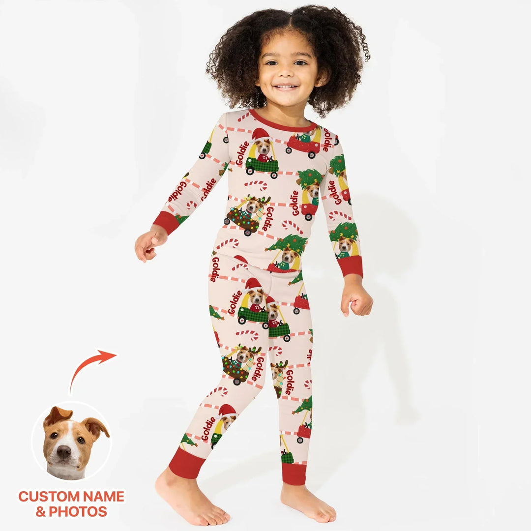 Zweiteiliges Langarm-Pyjama-Set mit Sommerfrüchten