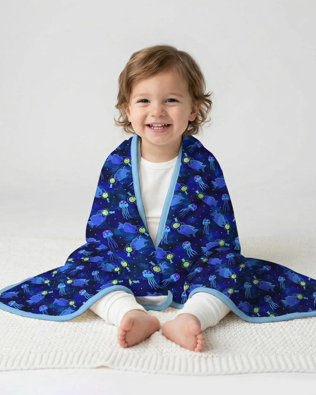 Happy Glow Fish Bamboo Blanket