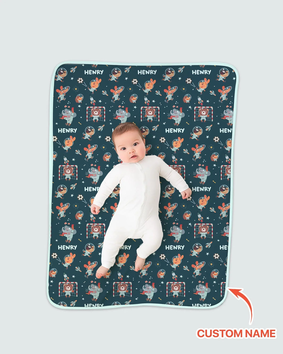 Space Soccer Bamboo Blanket