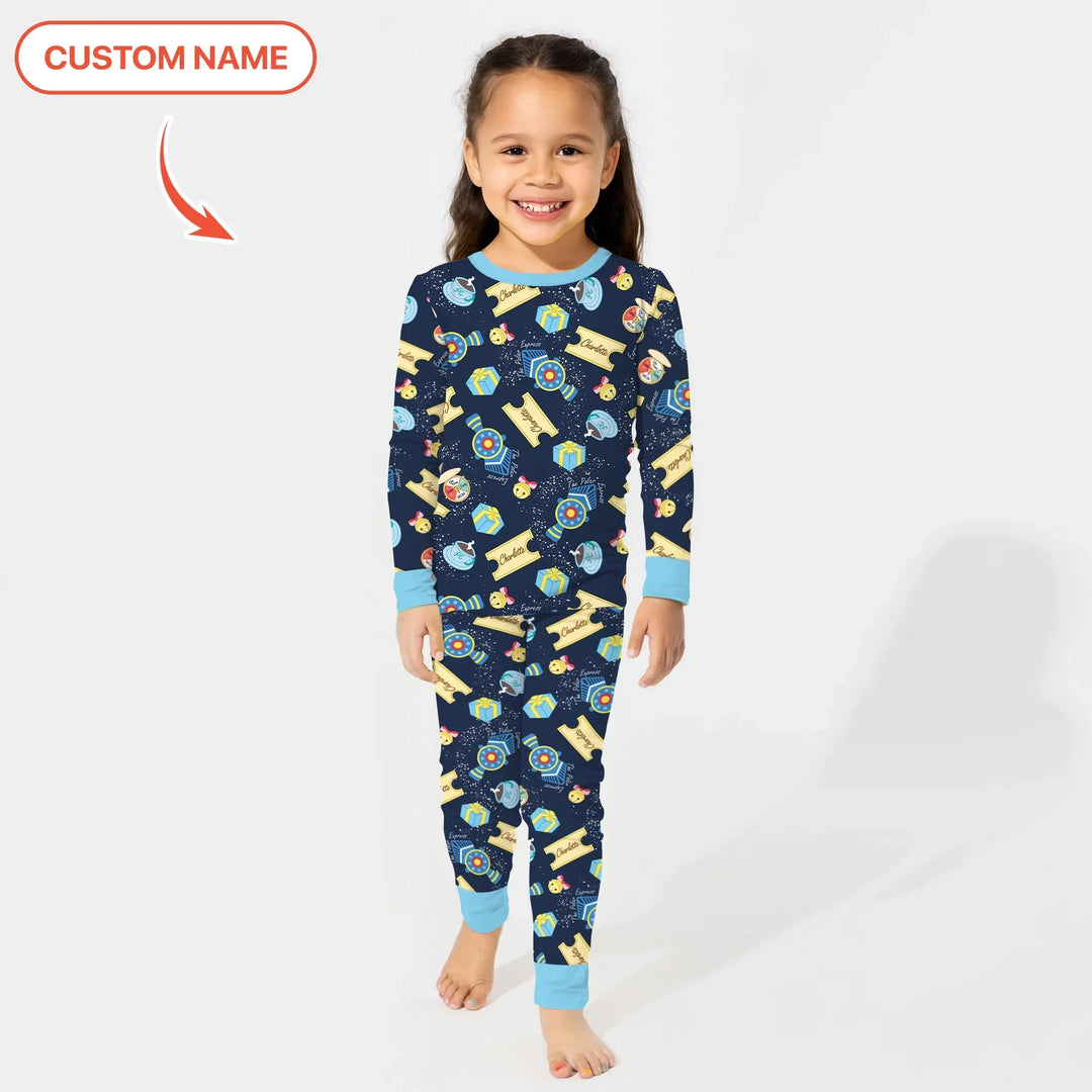 Express Train Christmas Two Piece Long Sleeve Pajama Set
