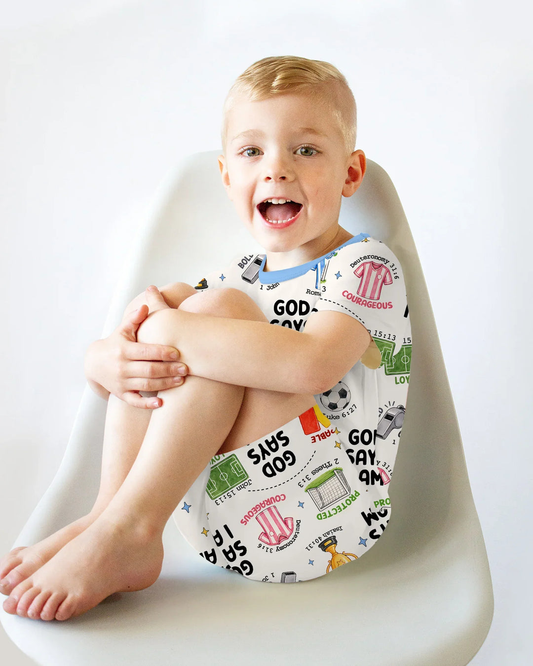 God Says I Am Soccer Bamboo Two Piece Short Sleeve Shorts Pajama Set