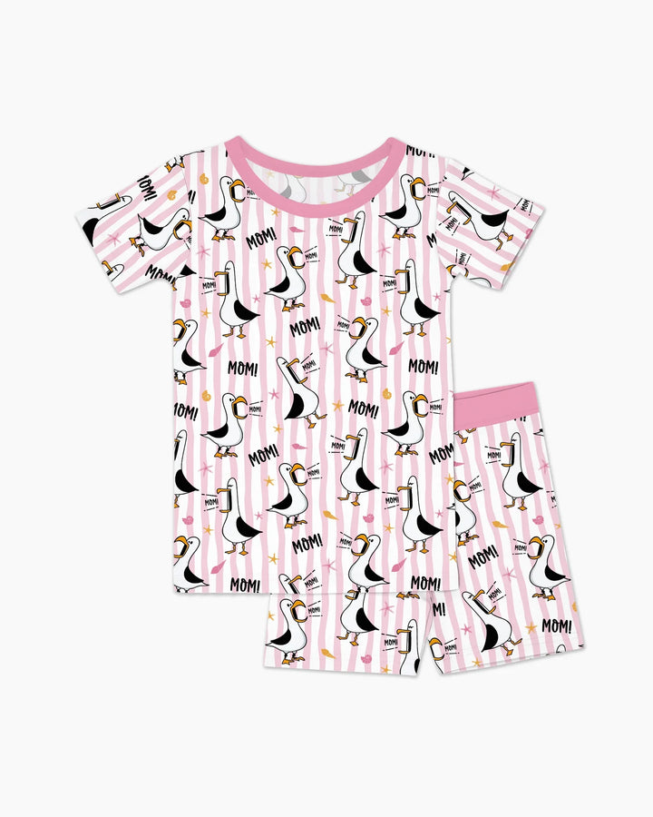 Seagull mom Mom MOM Two Piece Short Sleeve Shorts Pajama Set