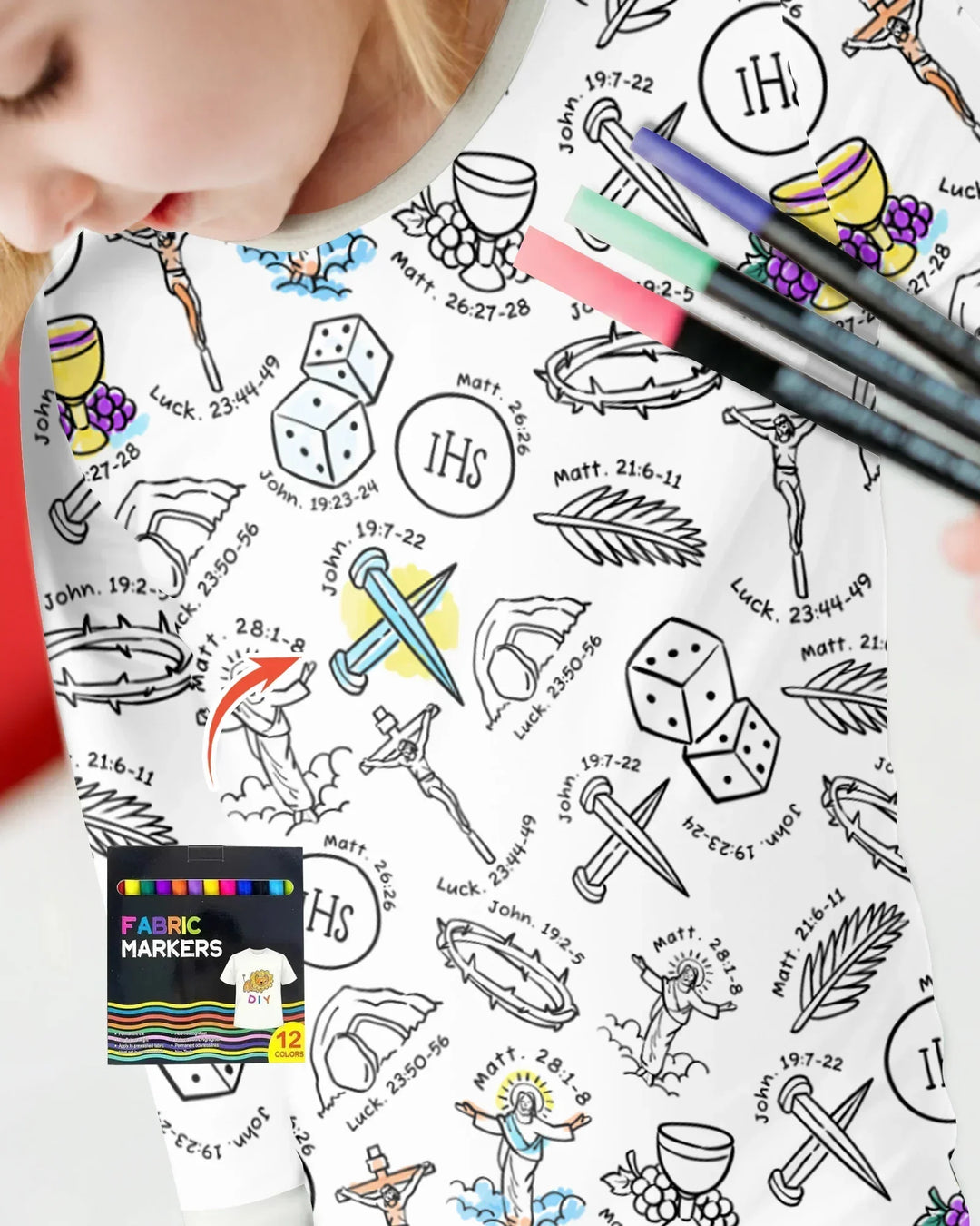 Easter Story Colorable Two Piece Long Sleeve Pajama Set