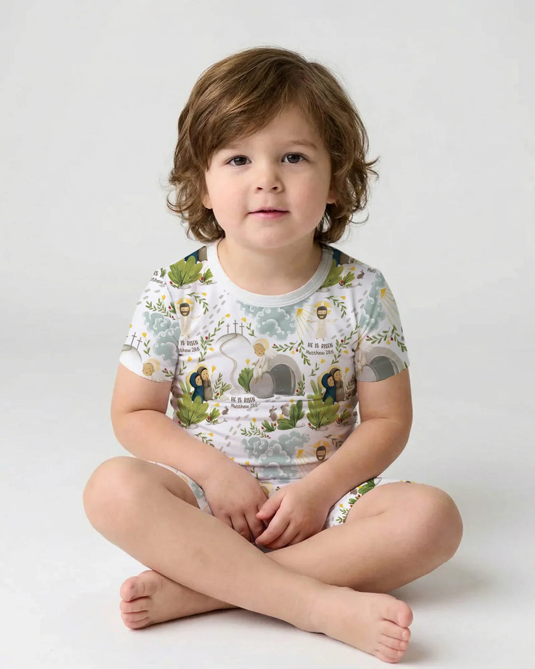 He Is Risen Two Piece Short Sleeve Pajama Set