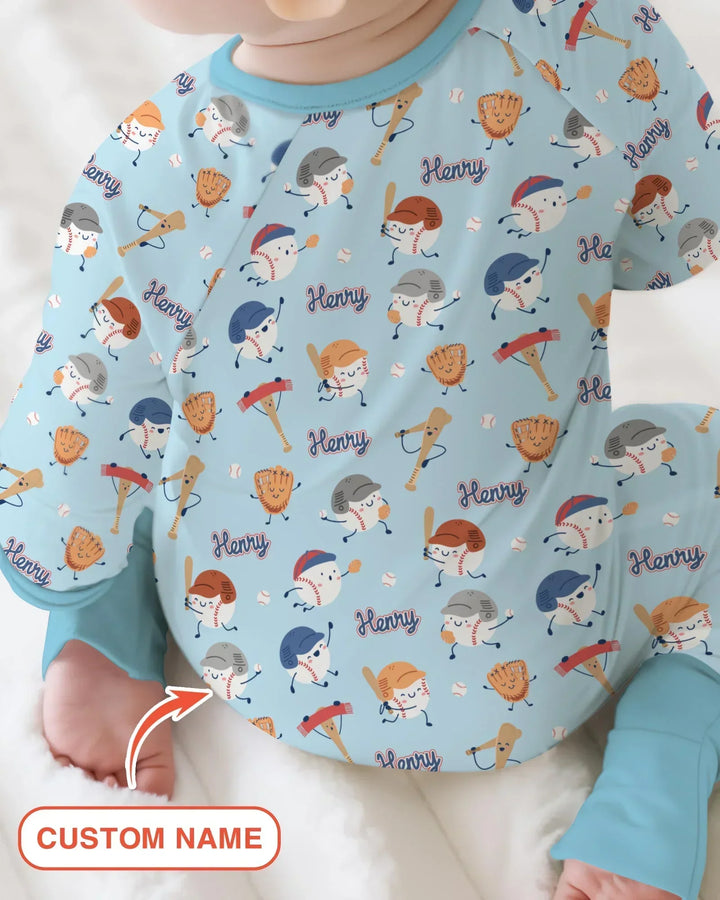 Custom Name Ballparl Family Matching Bamboo Convertible Zippy