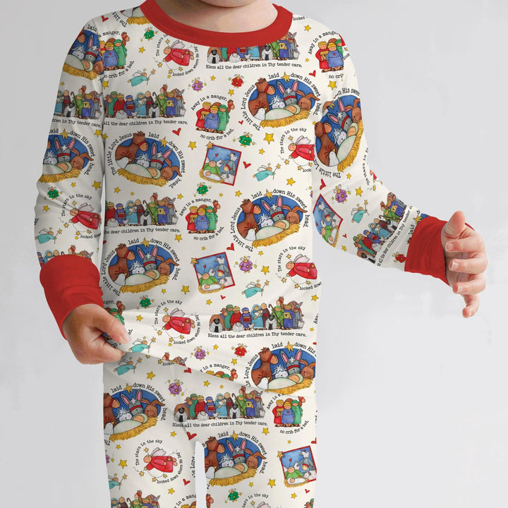 Zweiteiliges Langarm-Pyjama-Set mit Sommerfrüchten