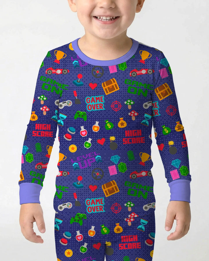 Gamer Mode On Family Matching Bamboo Two Piece Long Sleeve Pajama Set
