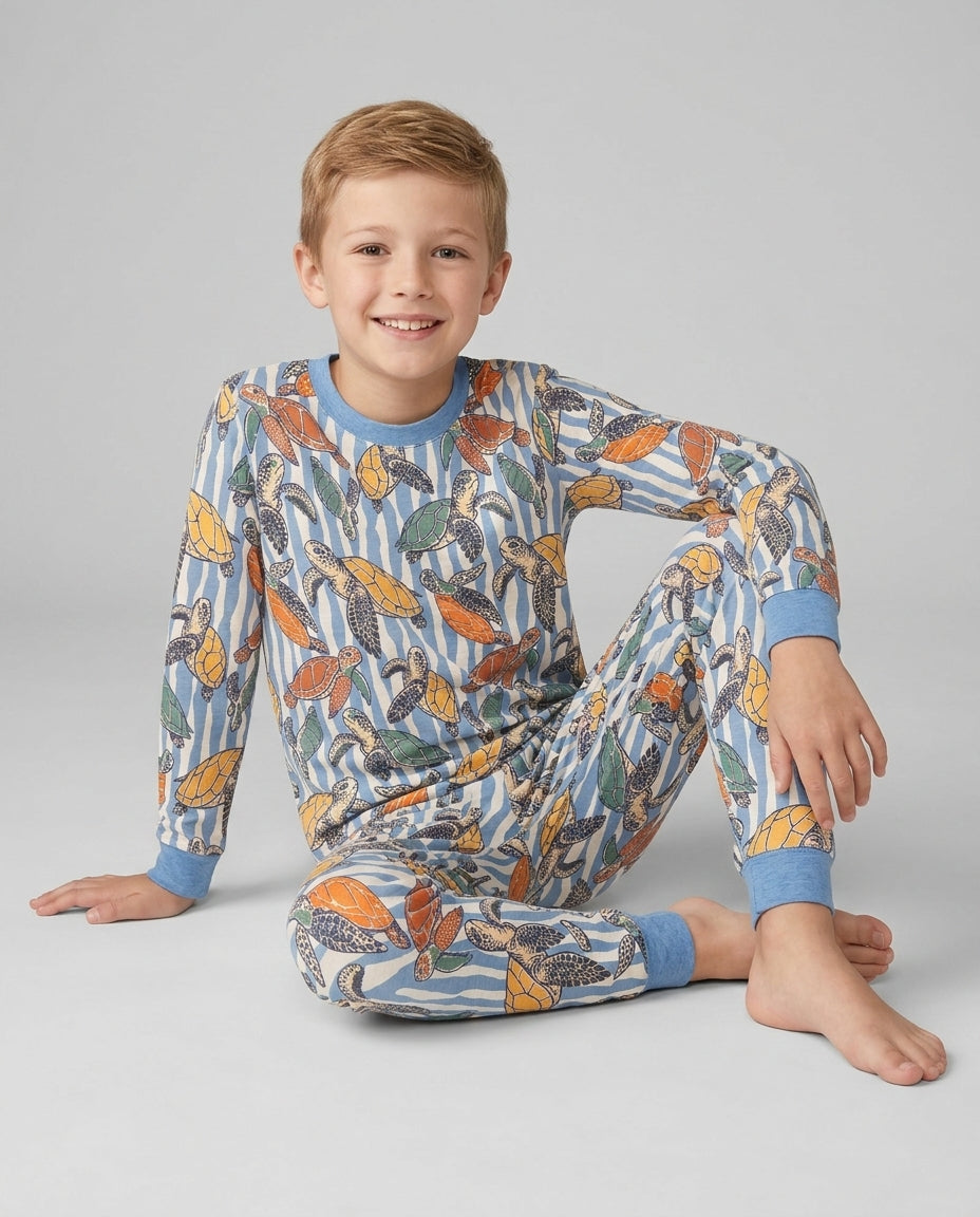 Conjunto de pijama de dos piezas de bambú de manga larga
