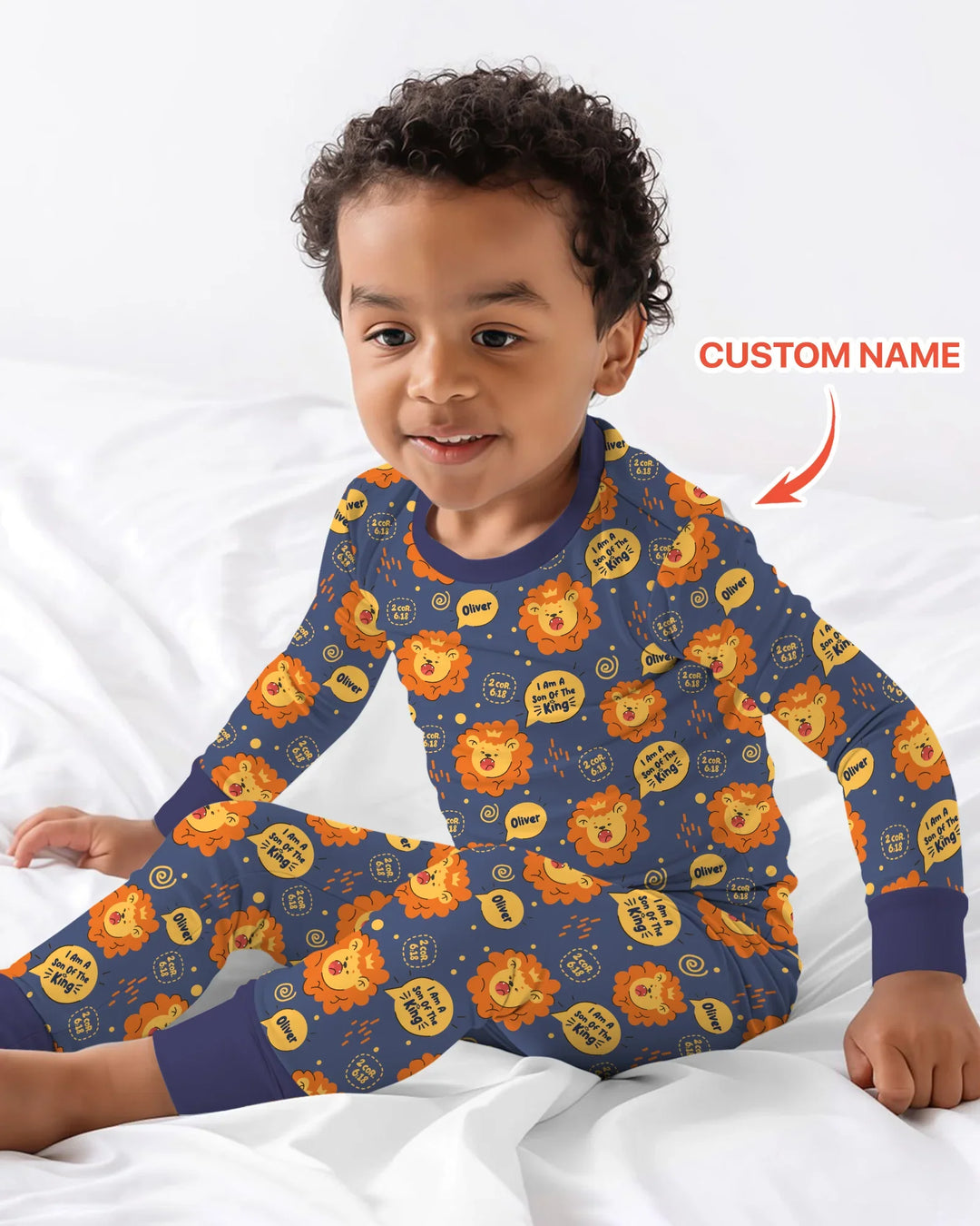 I Am A Son Of The King Custom Name Two Piece Long Sleeve Pajama Set