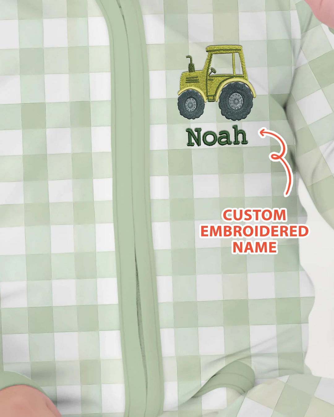 Personalized Embroidered Baby Boy Bamboo Convertible Zippy