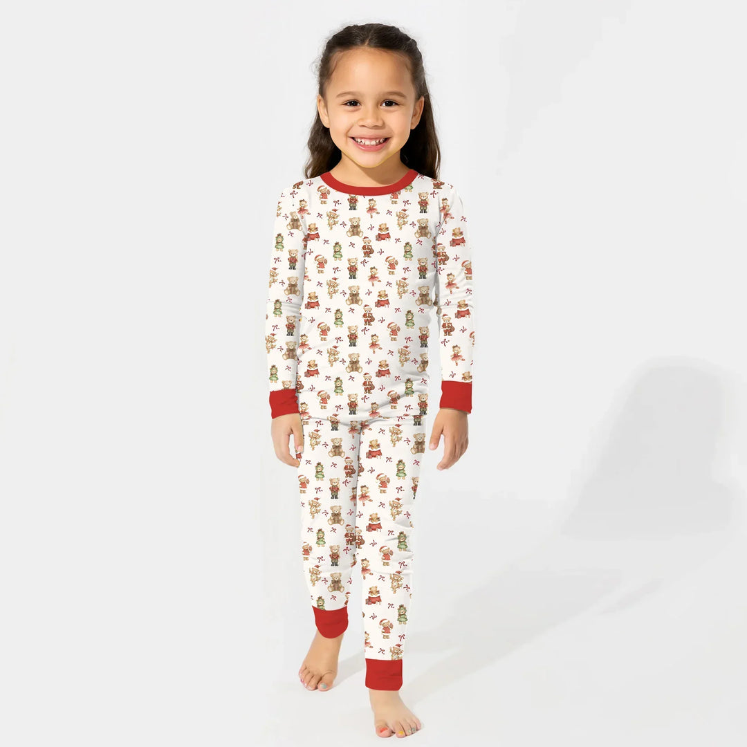Christmas Teddy Bears Two Piece Long Sleeve Pajama Set