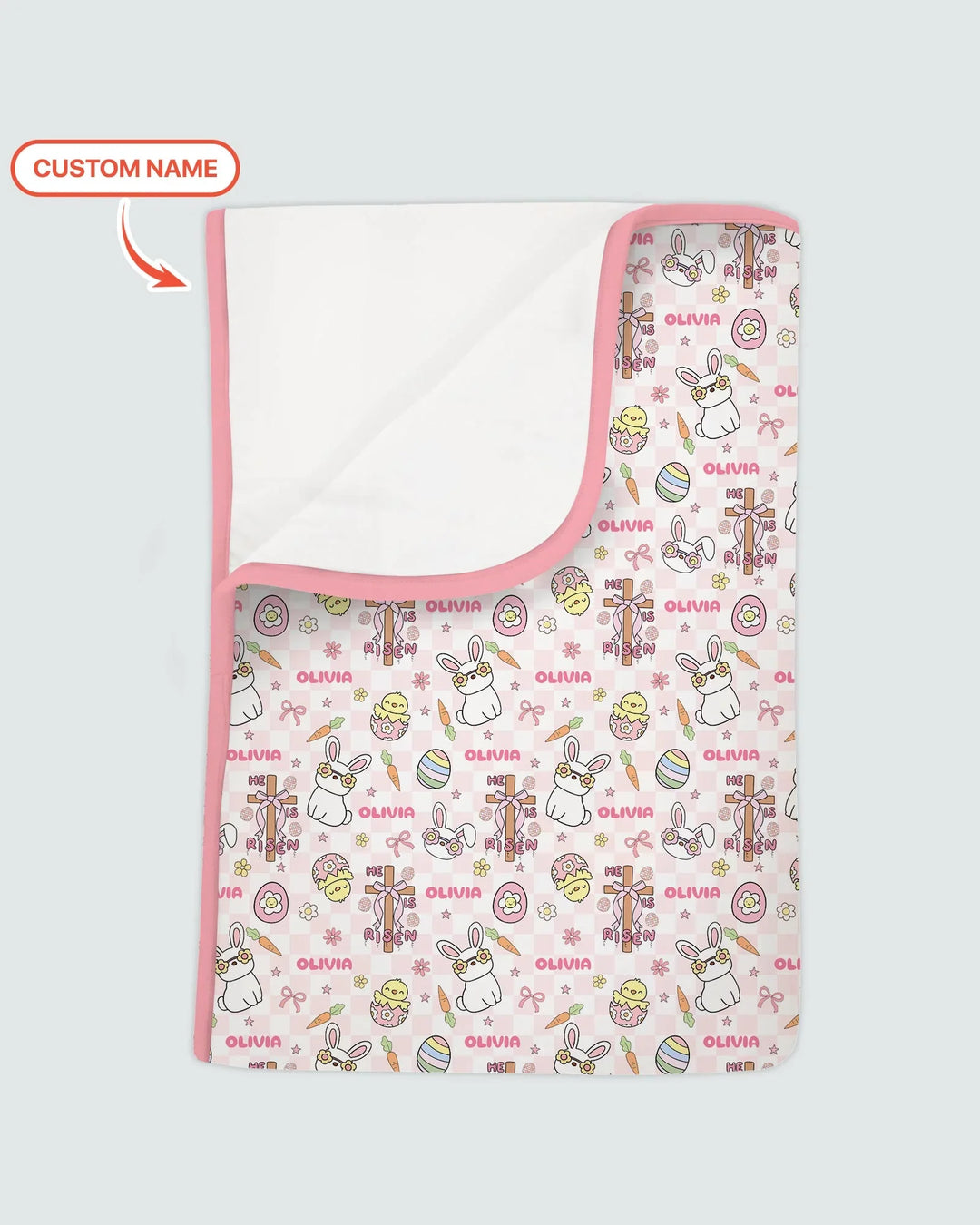 Custom Name Retro Easter Blanket