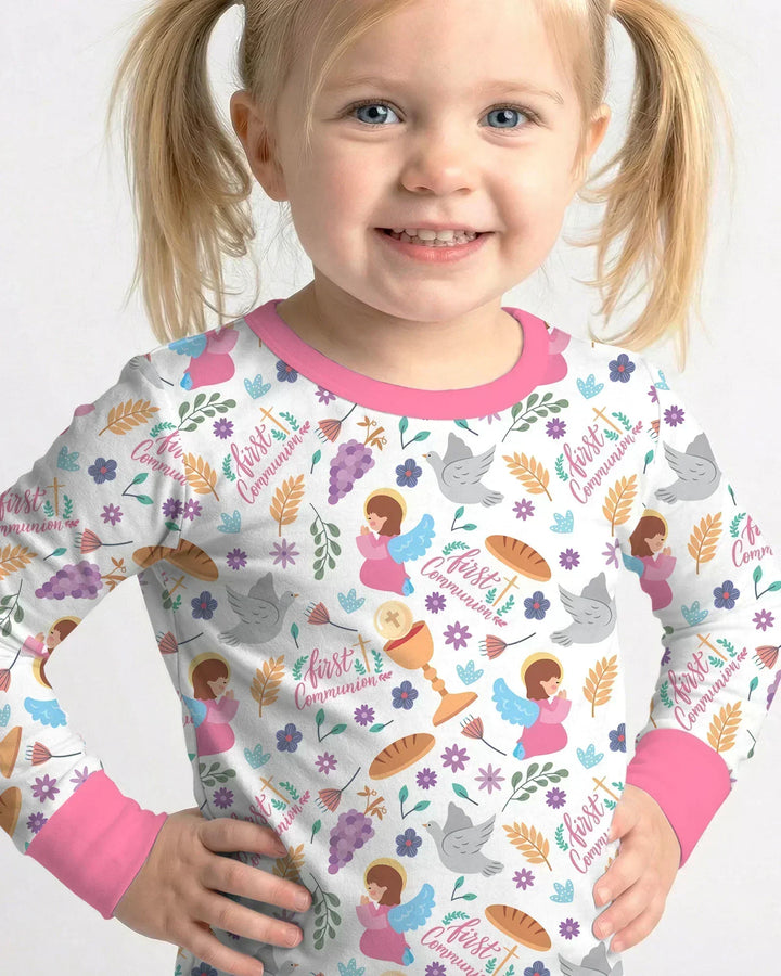 First Communion Two Piece Long Sleeve Pajama Set