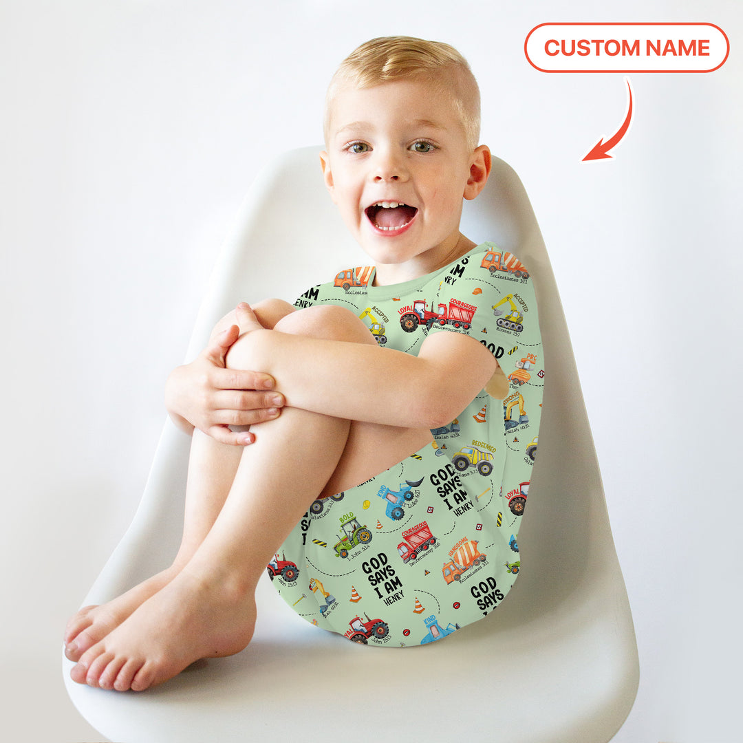 Custom Name God Says I Am Boy Two Piece Short Sleeve Shorts Pajama Set