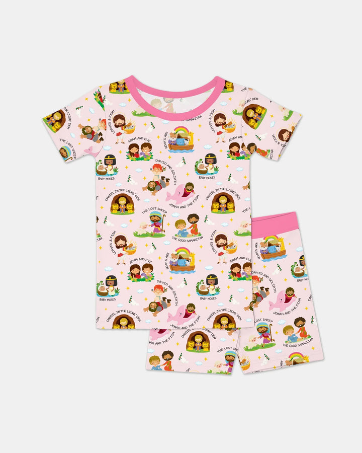 Bible Stories Two Piece Short Sleeve Shorts Pajama Set