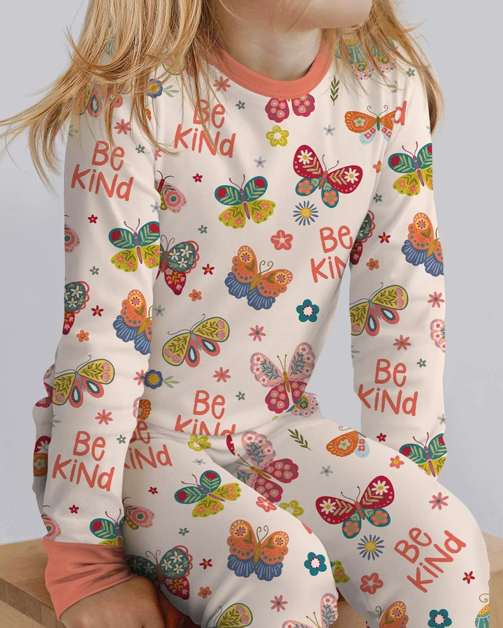 Zweiteiliges Langarm-Pyjama-Set mit Sommerfrüchten