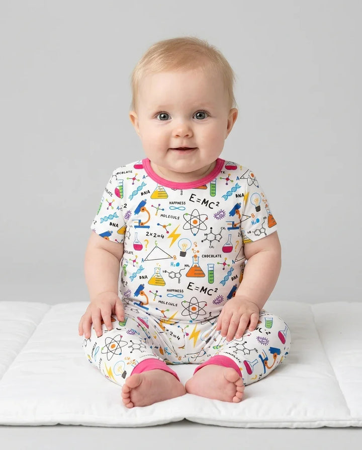 Science Explorer Family Matching Bamboo Two Piece Short Sleeve Pajama Set
