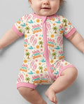 Pijama con cremallera corta y estampado de bambú con formas islámicas