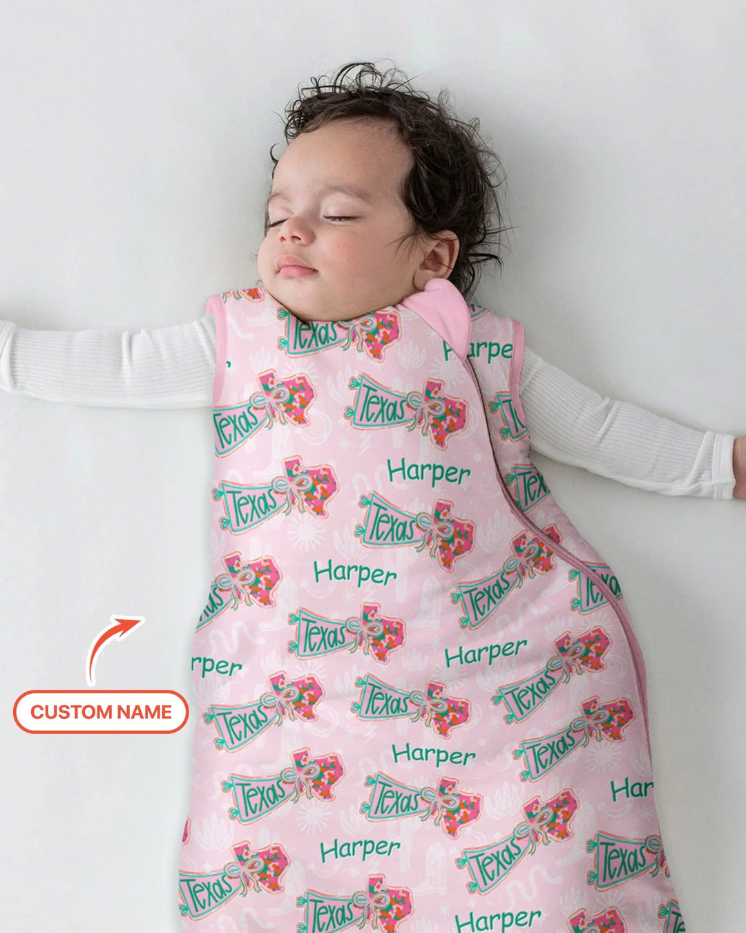 Custom Name Preppy Texas Charm Bamboo Sleep Bag