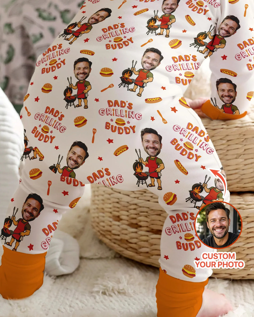 Custom Photo Dad's Grilling Buddy Family Matching Bamboo Convertible Zippy