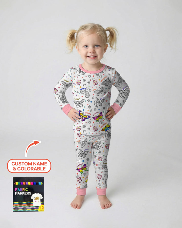 Zweiteiliges Langarm-Pyjama-Set mit Sommerfrüchten