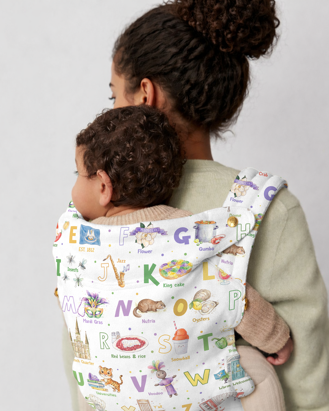 Mardi Gras Alphabet Celebration Baby Carrier
