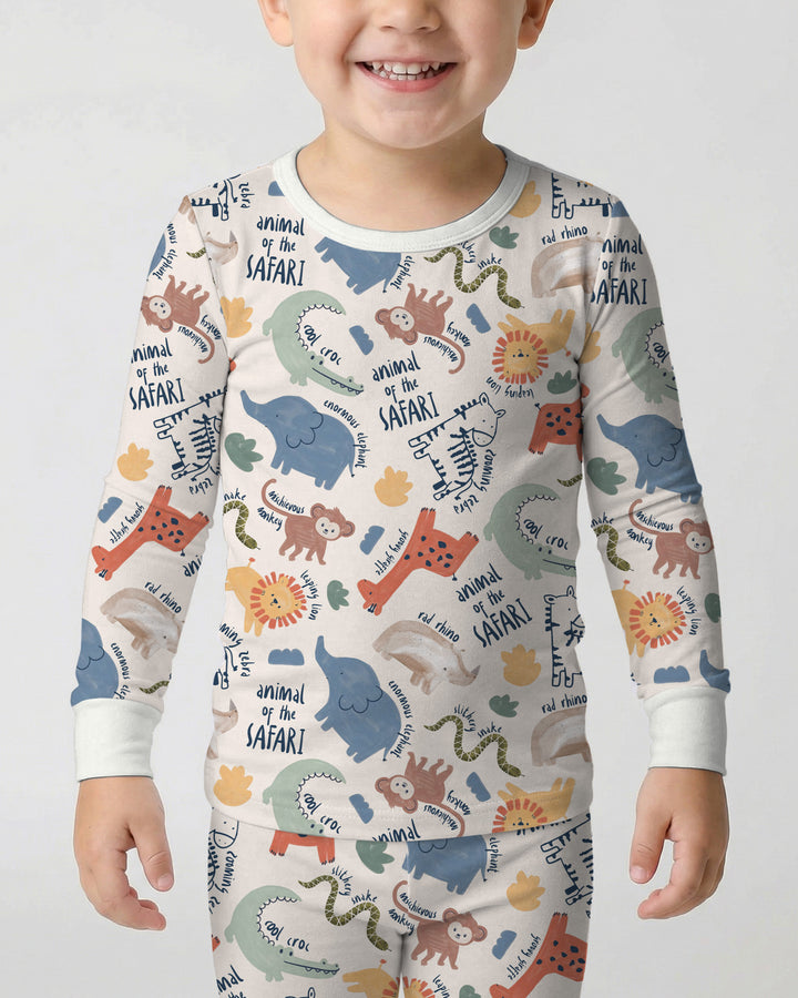 Funny African Animals Two Piece Long Sleeve Pajama Set