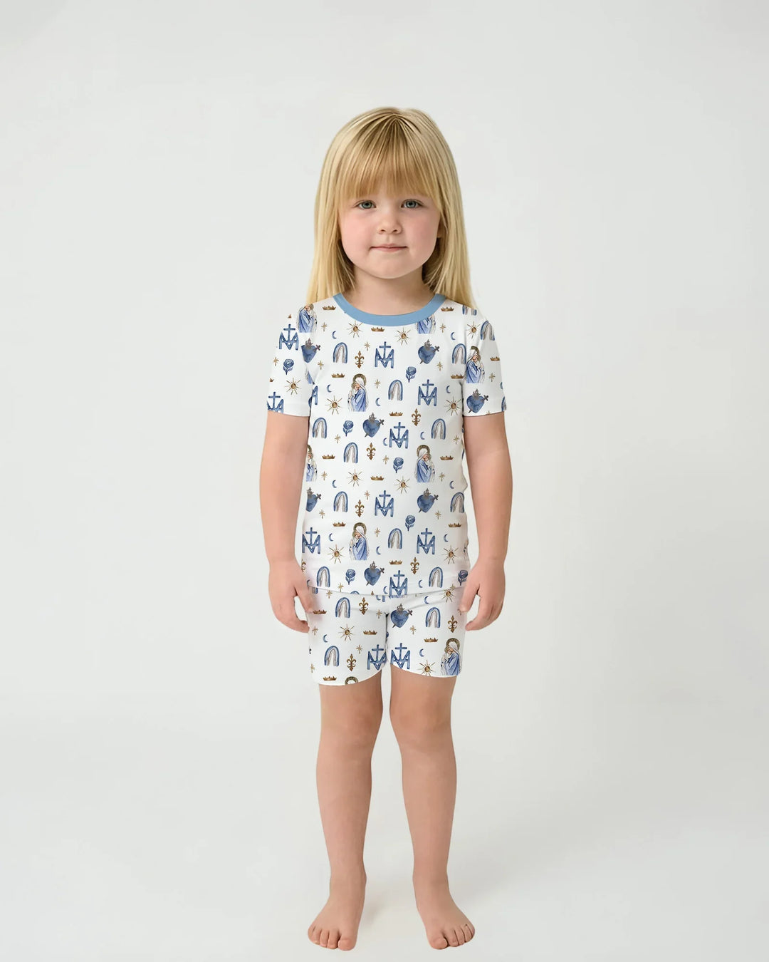 Little Ave Maria Bamboo Two Piece Short Sleeve Shorts Pajama Set