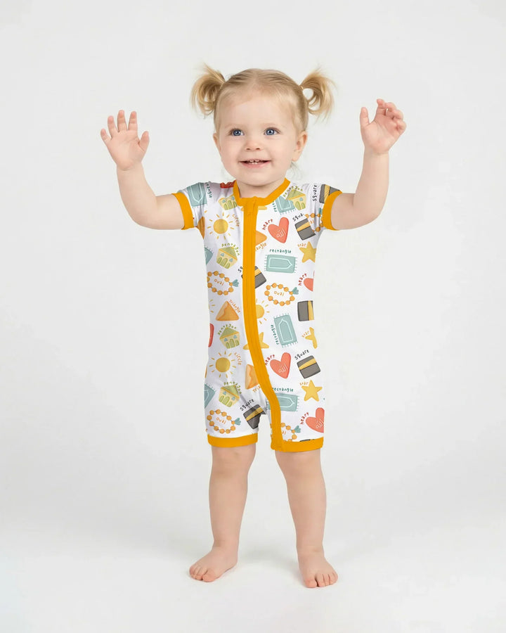 Islamic Shapes Bamboo Shorty Zippy