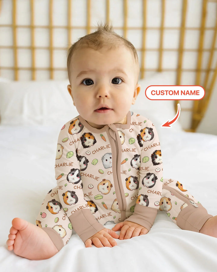 Custom Name Cute Guinea Pigs Convertible Zippy