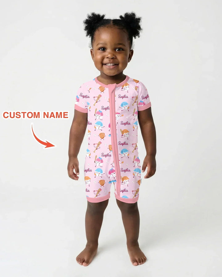Custom Name Ballparl Family Matching Bamboo Shorty Zippy