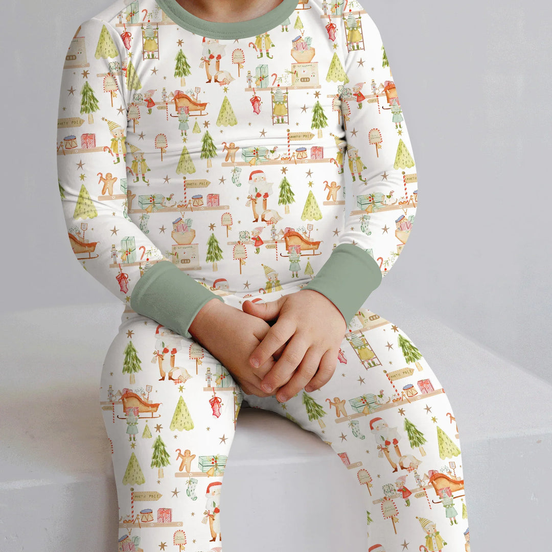 Santa's Workshop Two Piece Long Sleeve Pajama Set