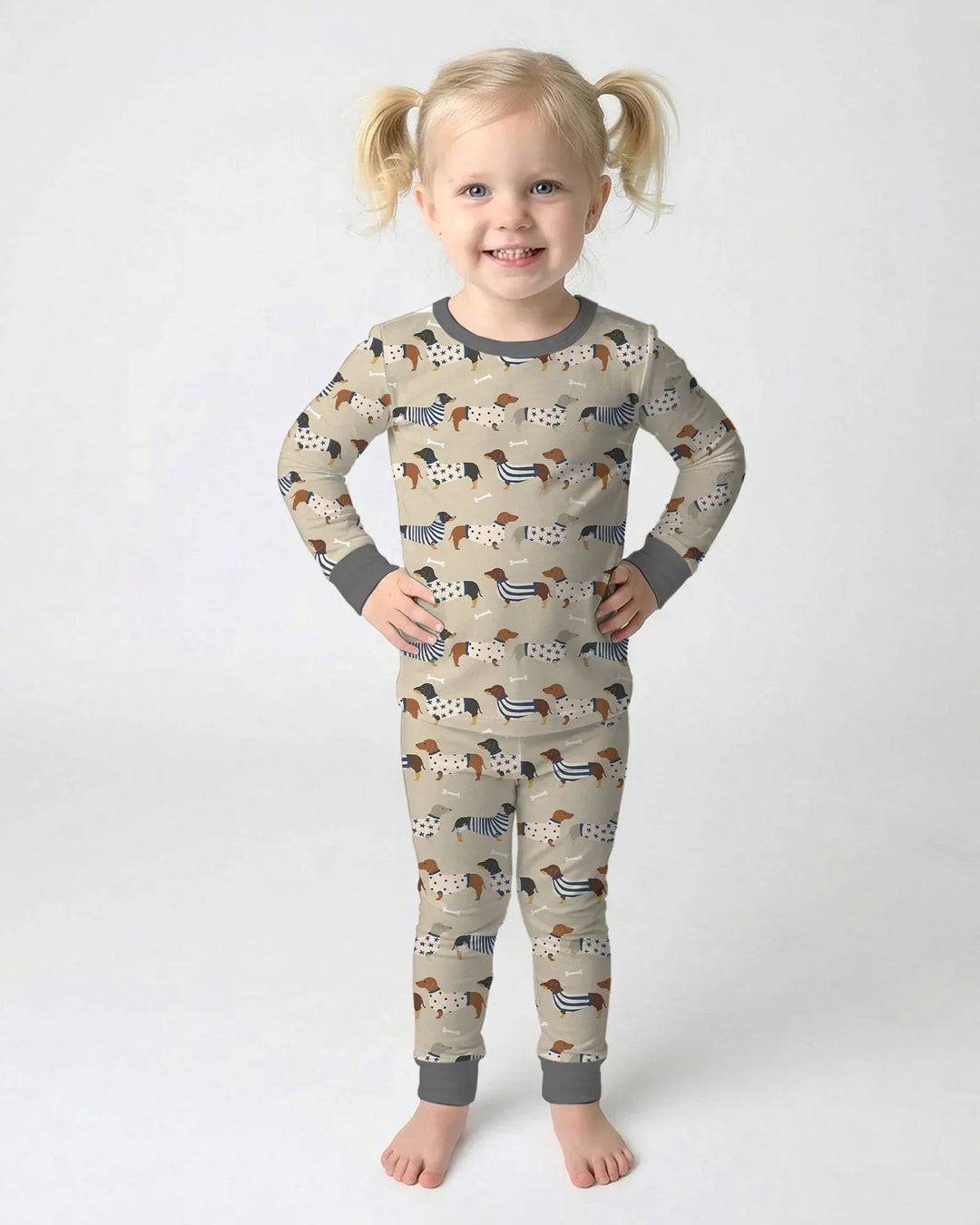 Cute Wieners Two Piece Long Sleeve Pajama Set